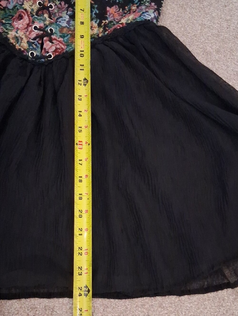 Cider Floral Tapestry Corset Mini Dress in Black - Picture 8 of 10